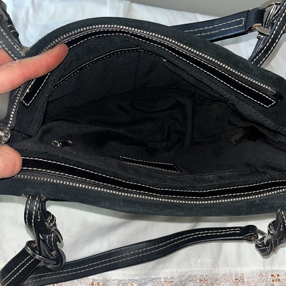 Etienne Aigner black leather shoulder purse (15” x 10.5” x  6”) - Picture 6 of 12